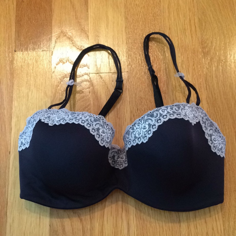 4/$15 SUPER SALE Black Lace-Trimmed Wacoal Bra